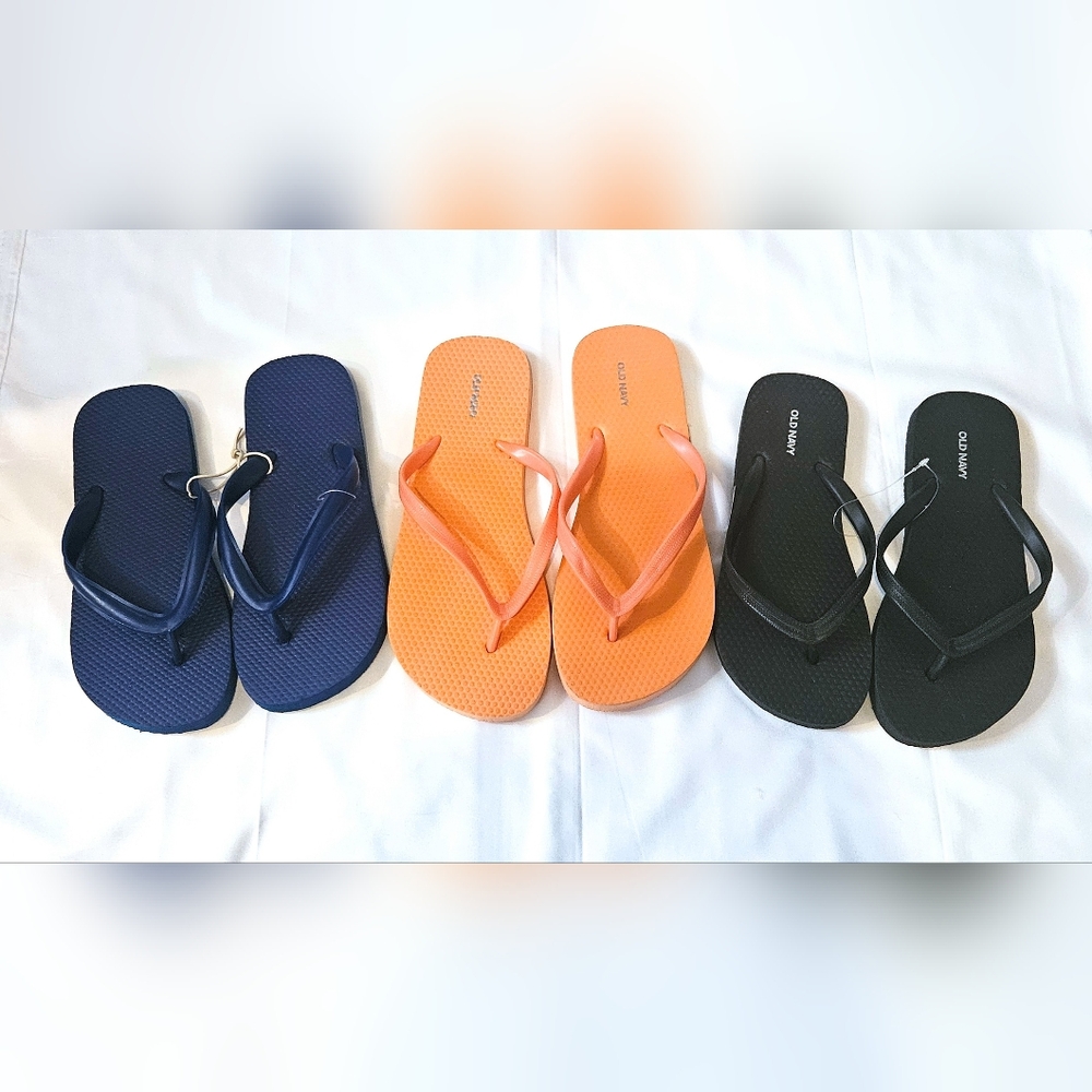 NEW 3 Pair Of Flipflops Sizes 2-3, 5-6, 7-8